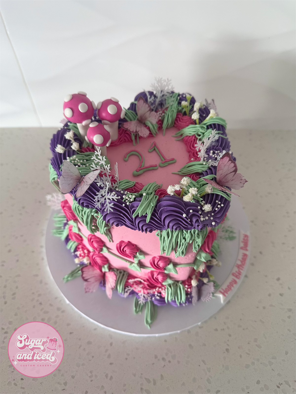 Fairy Garden Heart Cake