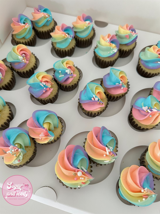 Rainbow Mini Cupcakes