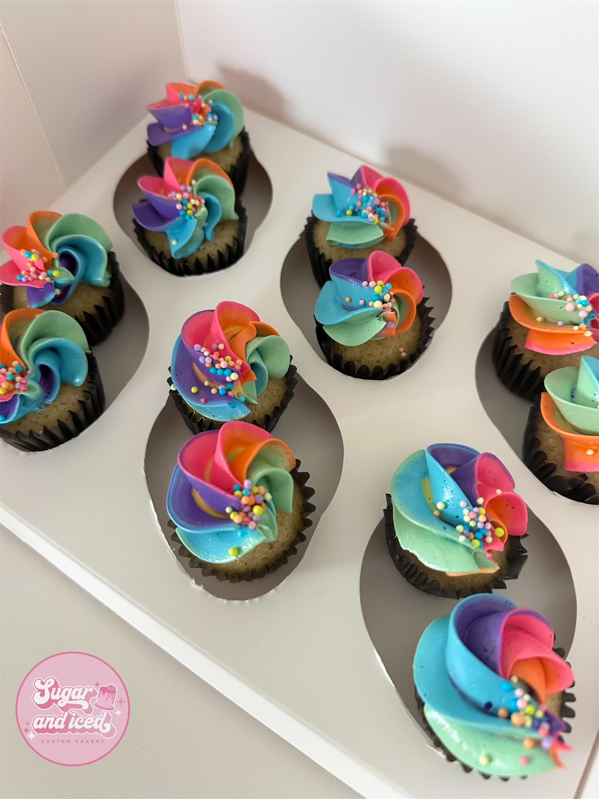 Rainbow Mini Cupcakes