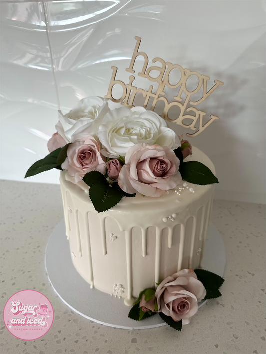 Floral Drip Cake