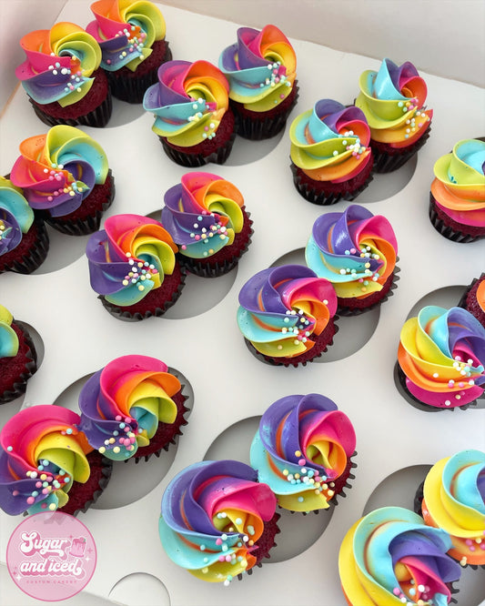 Rainbow Mini Cupcakes