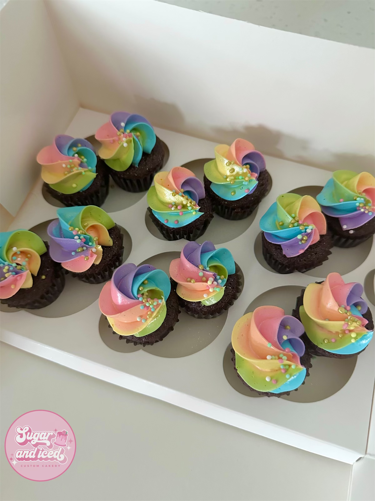 Rainbow Mini Cupcakes