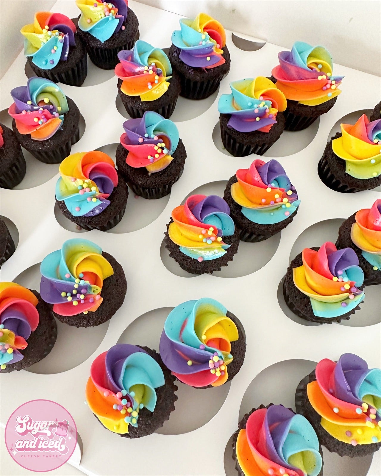 Rainbow Mini Cupcakes